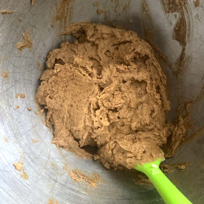 This is what the acorn-persimmon cookie dough looks like immediately after being mixed and before being chilled.