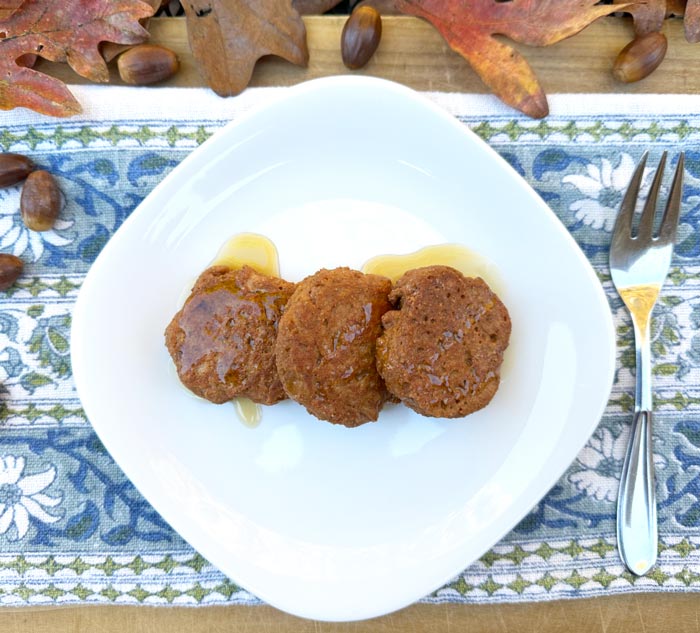Acorn flour pancakes - a good simple recipe to show off the unique sweet and nutty flavor of cold-leached acorn flour.