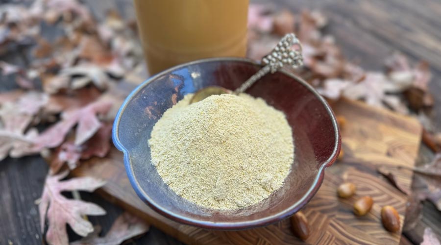 Cold-leached acorn flour. A forest-to-table delicacy.