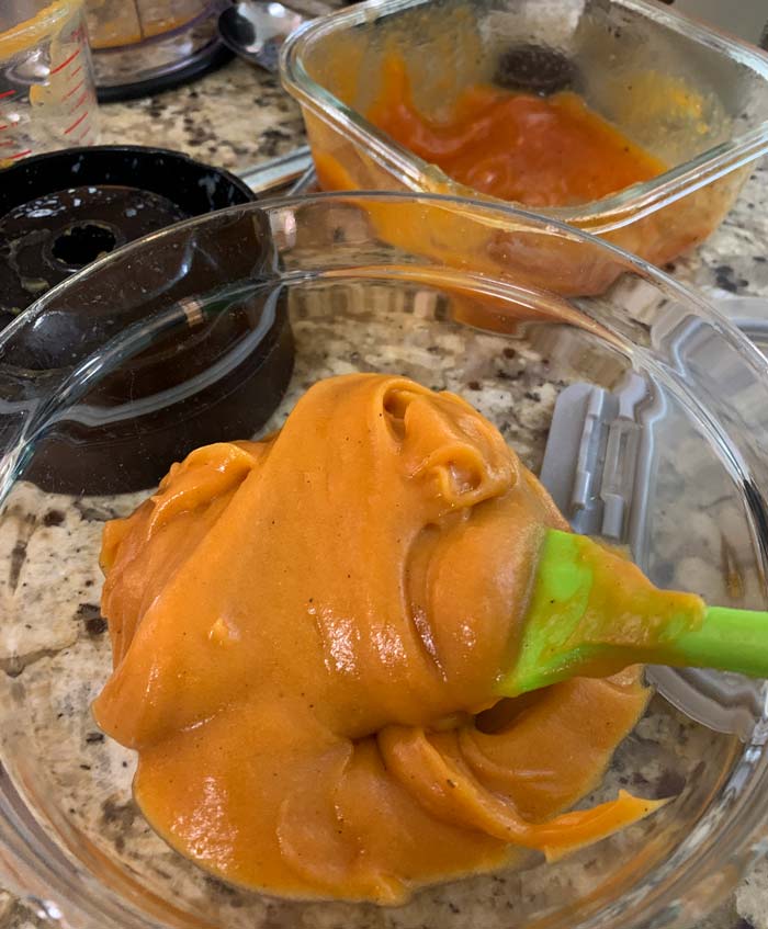 American persimmons pulp pureed in a Ninja blender with other ingredients takes on a different texture without leading to a mealy consistency characteristic of the cooked fruit. This process also preserves the wonderful sweet, rich flavor of the raw fruit.