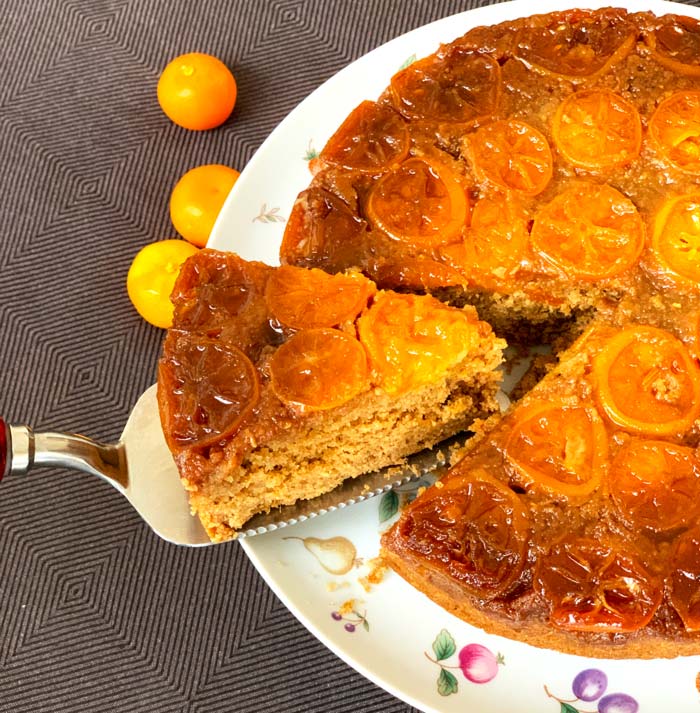 calamondin and ginger upside down spice cake