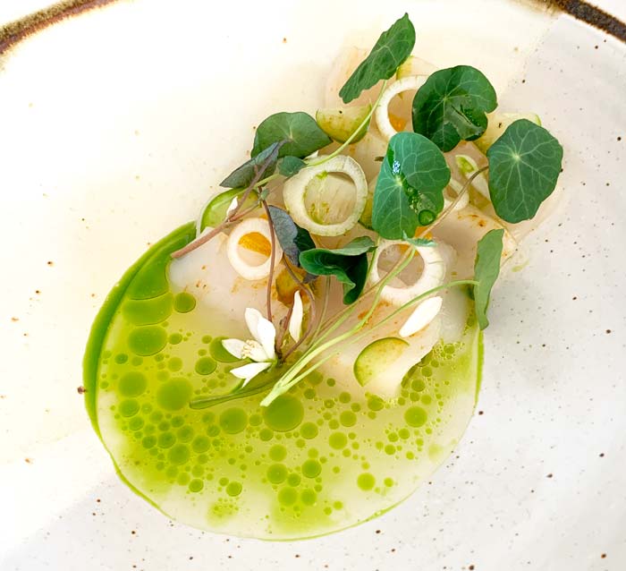 Chef David Porras's calamondin citrus-scallop aguachile recipe.