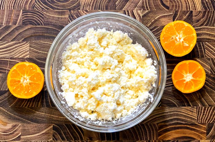 Calamondin buttermilk cheese tastes like a cross between feta cheese and ricotta. Add a bit of salt to-taste before using.