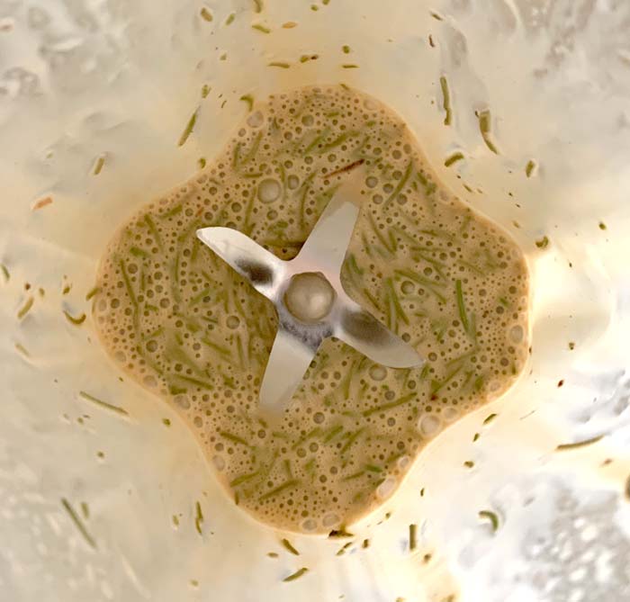 Process photo: making spruce needle cream