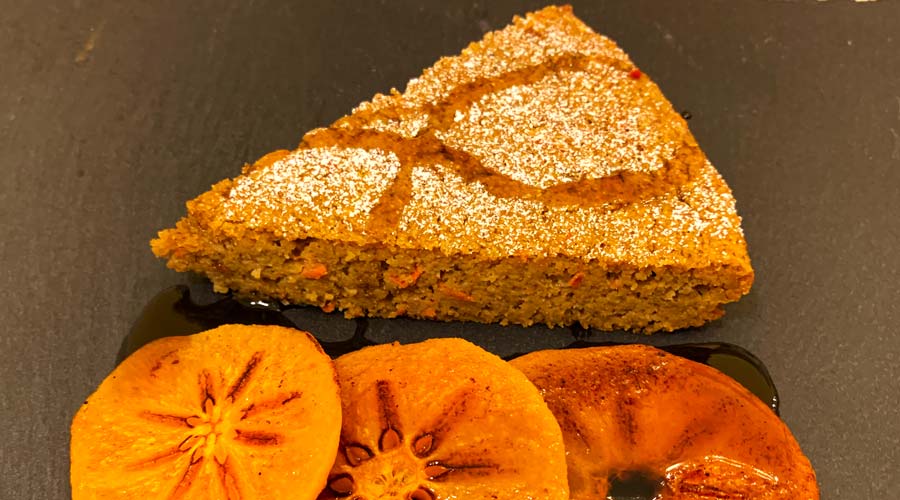 Chestnut flour cake with persimmons and buttermilk thumbnail