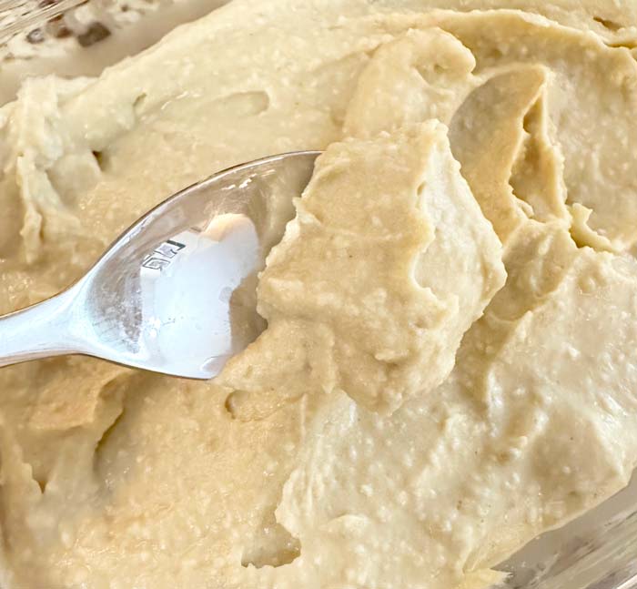 Finished chestnut mash texture and consistency.