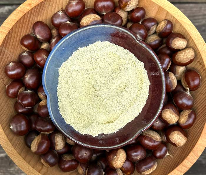 Finished chestnut flour! For longest shelf life, store in airtight containers in your freezer.