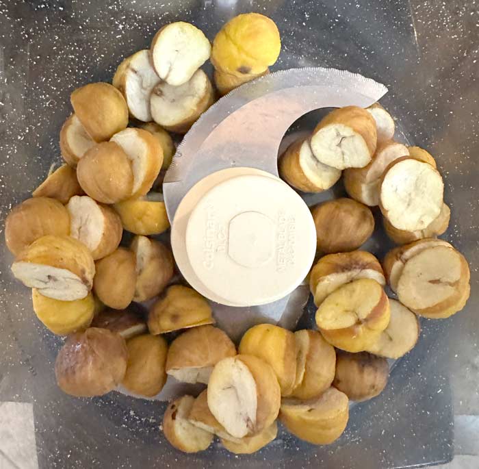 This is about how many chestnuts a food processor can handle at once.