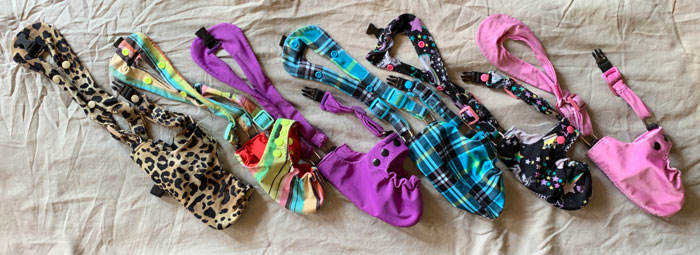 Our ducks are very style-oriented, and have exacting tastes when it comes to their diaper harnesses. Jackson the Duck loves her leopard harness, but only wears it on Friday nights or her birthday.