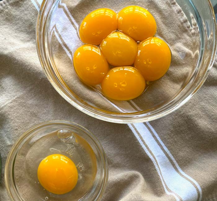 Freshly laid duck eggs from our spoiled Welsh Harlequin ducks equals better flavor, texture, and nutrition in this recipe.