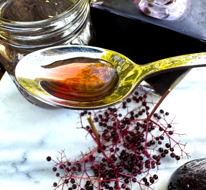 Fermented elderberry syrup: a homegrown, homemade medicine that tastes good!