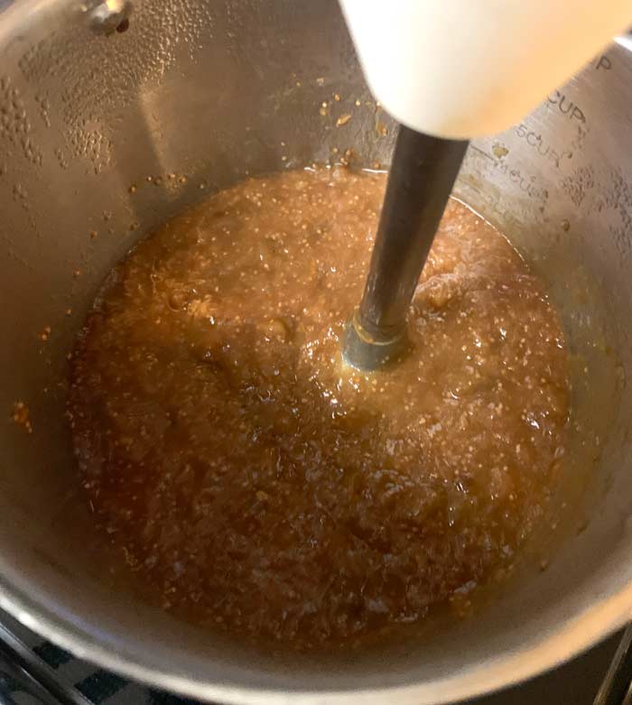An immersion blender is an essential kitchen tool and makes it so much easier to make recipes like fig preserves.