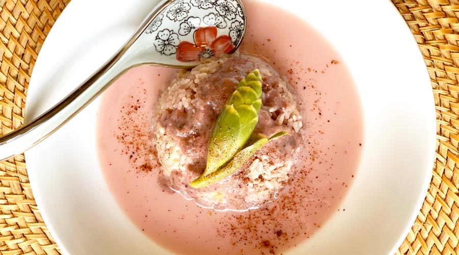 Hibiscus coconut rice - dessert made with Carolina Gold rice! thumbnail