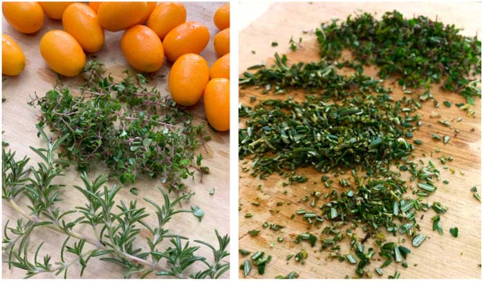 Garden-fresh, finely diced rosemary and thyme also make a big flavor difference in this recipe. 
