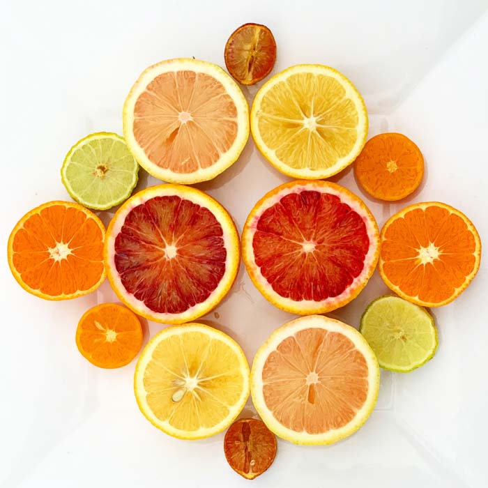 We grow a dozen varieties of citrus and each is unique. Using words to describe the differences in flavors between a blood orange, standard orange, and tangerine doesn't do the fruits justice. Likewise, words don't adequately convey the unique flavors of makrut lime leaves, flowers, and fruit.