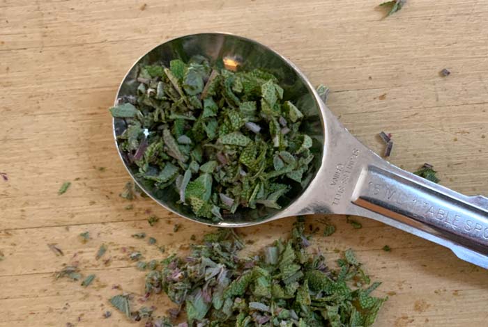 Finely dice your sage so you don't have big chunks in your shortbread crust.