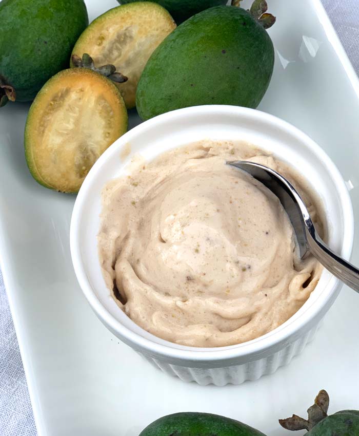 Thanks to mom for helping us come up with this delicious, easy-to-make pineapple guava ice cream-in-a-blender recipe!