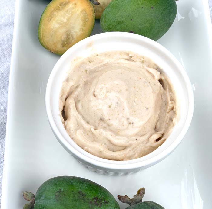 Recipe: Pineapple guava ice cream made in a blender - no sugar added.