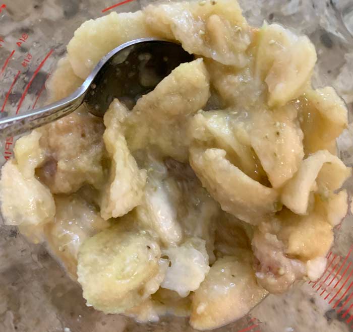 Pineapple guava pulp. By itself, this is an amazing dessert.