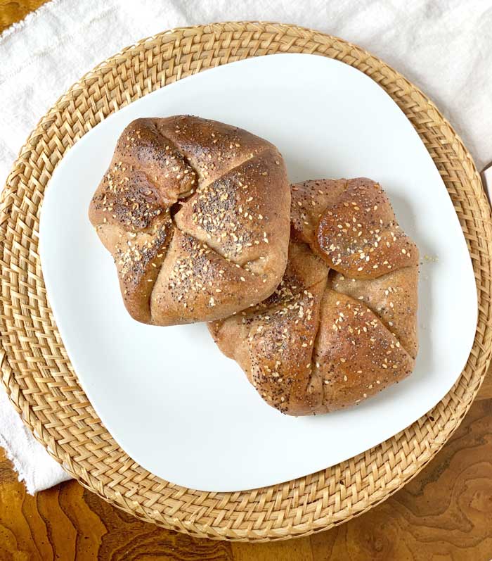 Wood-fired poğaças made in our cob oven.