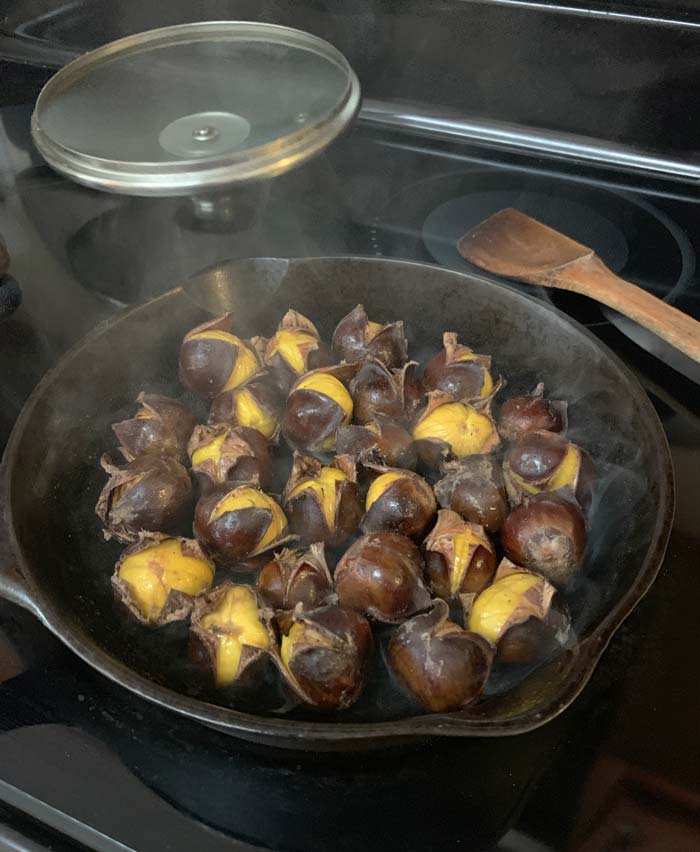 Cook chestnuts uncovered for a final 2 minutes.