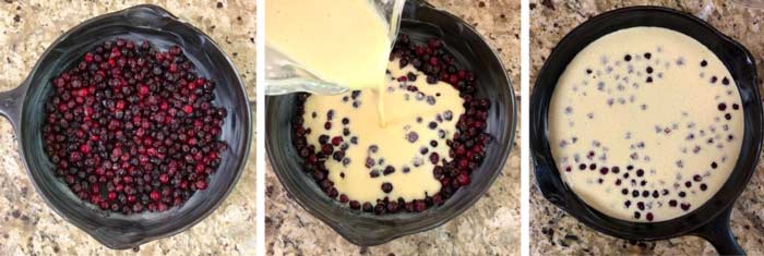 This recipe is stupid-simple and you can have it in the oven in 5 minutes or less. A couple of important notes here: note how well-buttered the cast iron pan is before any ingredients are added. Also, if your cast iron pan is not well-seasoned, your pie will taste like iron. So either make sure you have a well-seasoned cast iron or use an alternative baking dish like a glass or ceramic pie dish. These will cook slightly differently than a cast iron though, and may affect bake times.