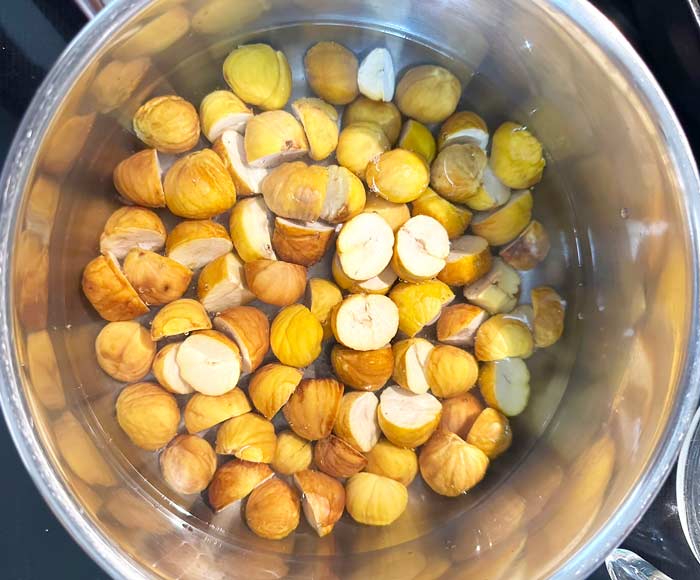 Chestnuts about to start cooking.