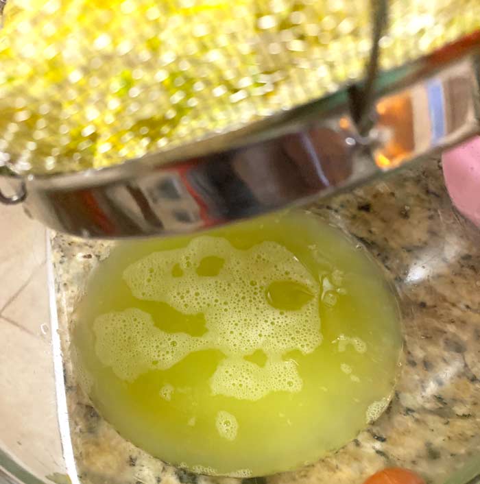 If you left all this water in the squash and onion, you wouldn't be able to make a good fritter.