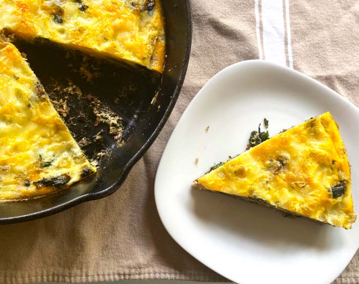 Stinging nettle duck egg frittata