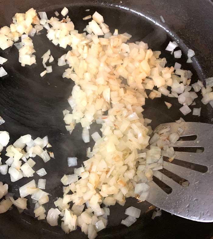 Pre-cooking your onions are an important step in this recipe.