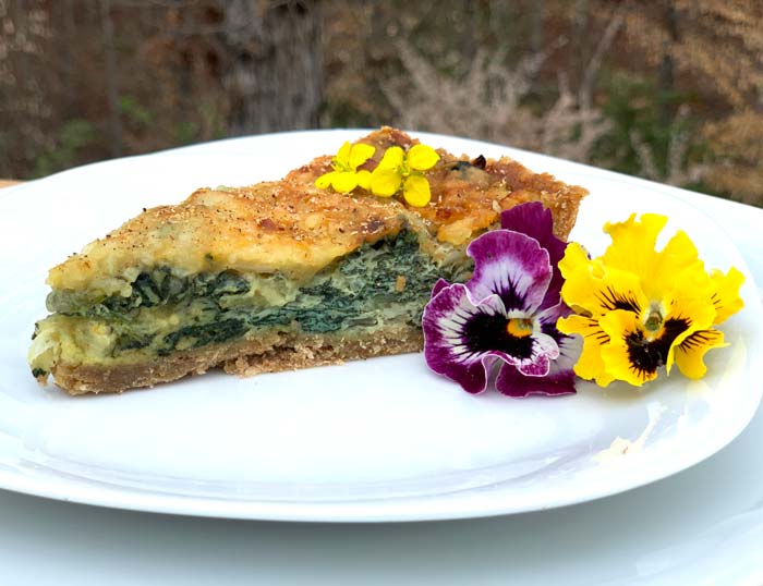 Our new favorite stinging nettle recipe: stinging nettle quiche.