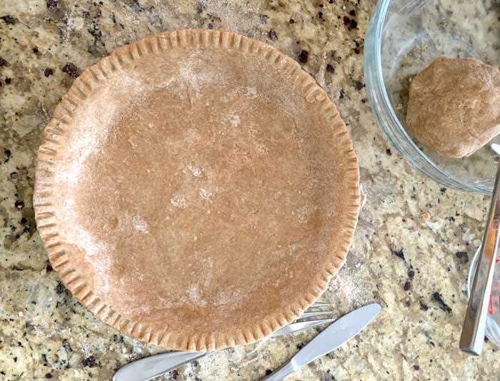 Making a pie crust for this recipe using whole wheat pastry flour.