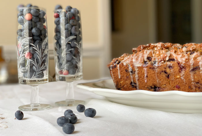 A breakfast you'll be berry excited about. Whole wheat breakfast bread with zucchini and fresh berries.