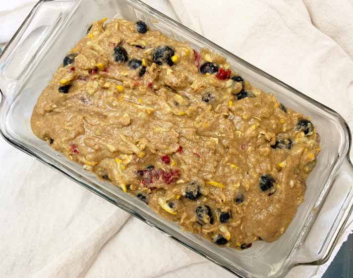 Summer breakfast bread ready to go into the oven.