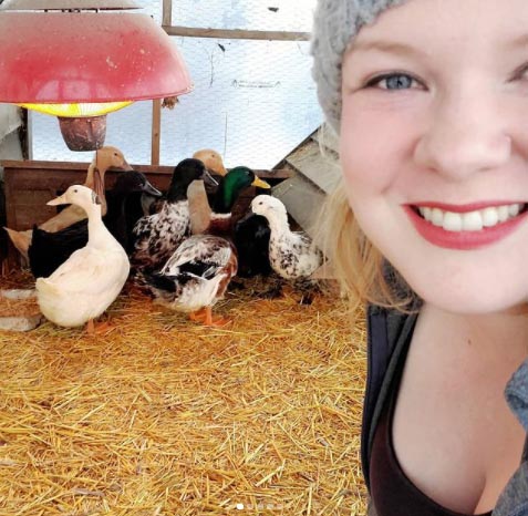 Brittany and her flock of ducks in Zone 4. We need winter care just thinking about how cold it gets in Zone 4. Article: Duck winter care tips by Tyrant Farms.