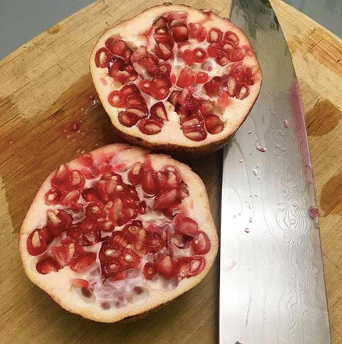 So dang good! Pomegranates straight from the tree.