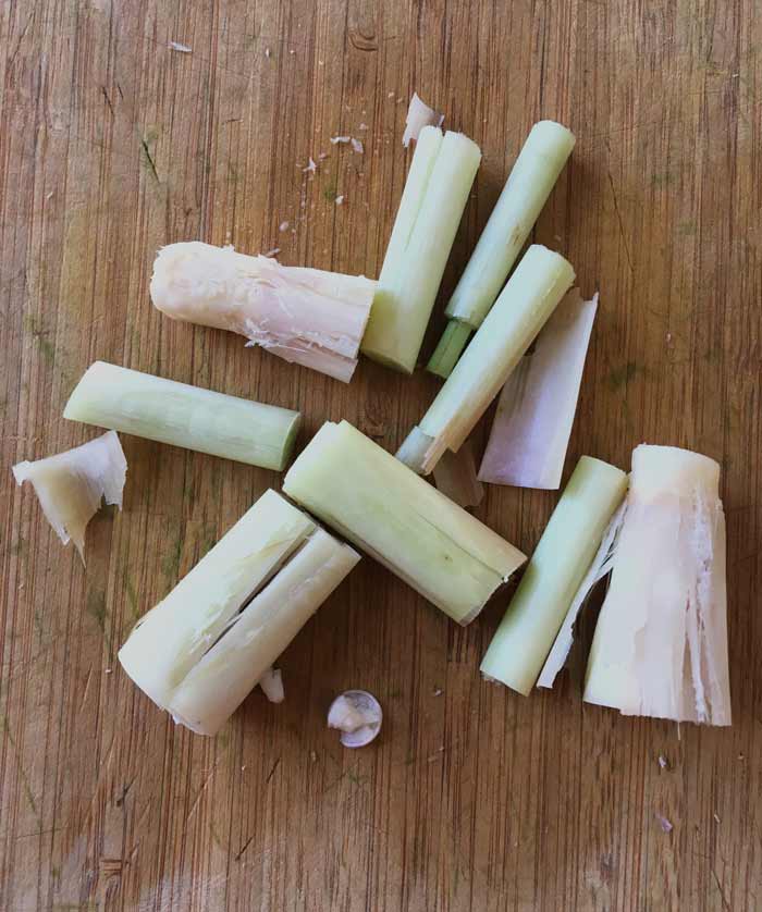 Lemongrass stalks cut into small 2