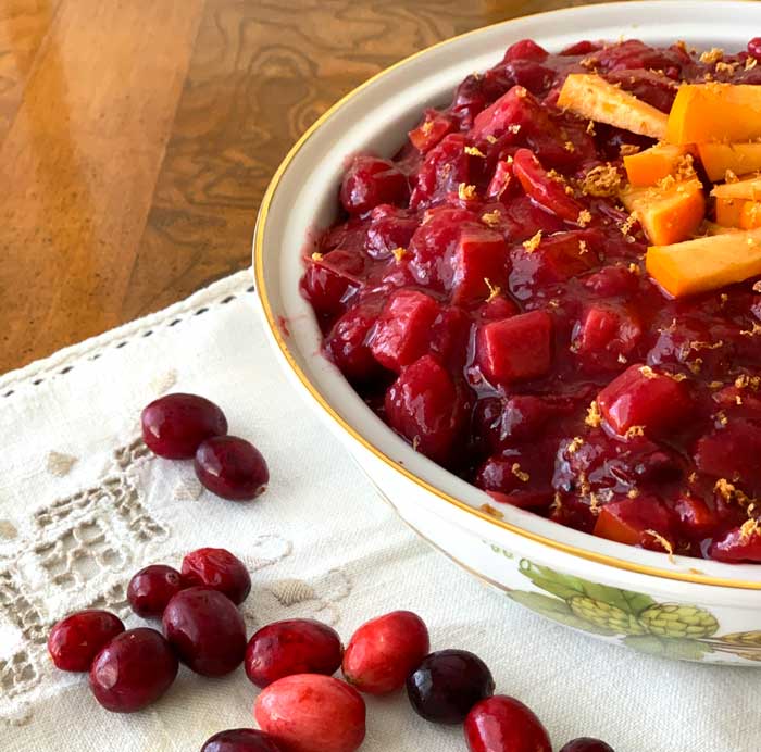 The Tyrant's sugar-free persimmon cranberry relish with citrus and maple syrup. 